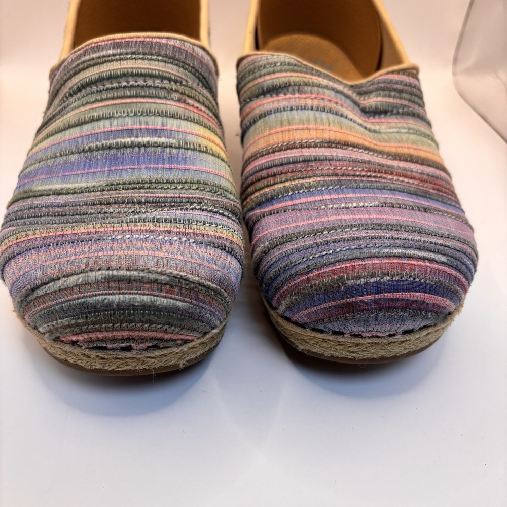Dansko Pro Clogs Slip On Shoes Womens 41/10.5 Multicolor Pastel Jute Wedge Heel - Picture 7 of 9